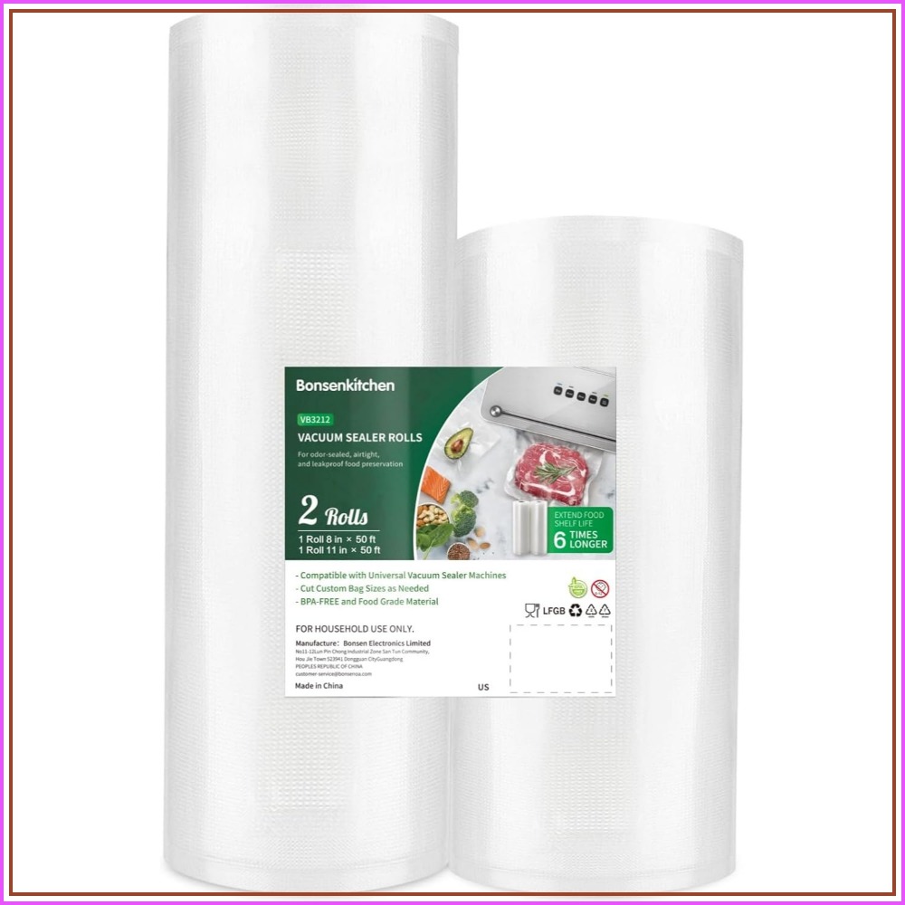 Food Storage Vacuum - Vacuum Food Sealer Rolls, 8