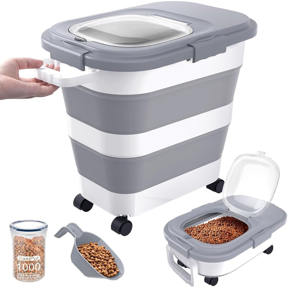 Food Storage With Wheels - Airtight Dog Food Storage Container, Collapsible