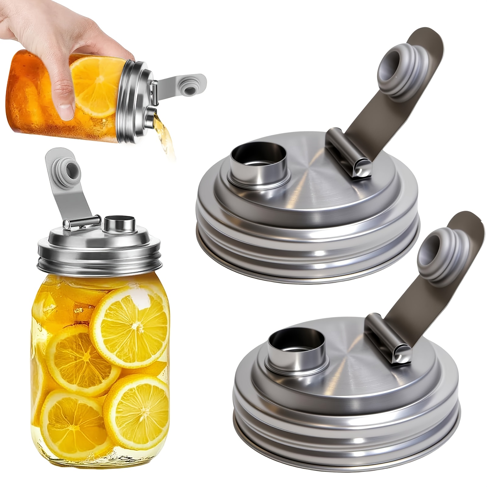 Mason Jar Wide Mouth - 1/2Pack Wide Mouth Mason Jar Stainless