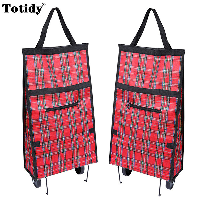 Food Storage With Wheels - Portable Folding Reusable Shopping Bags Small