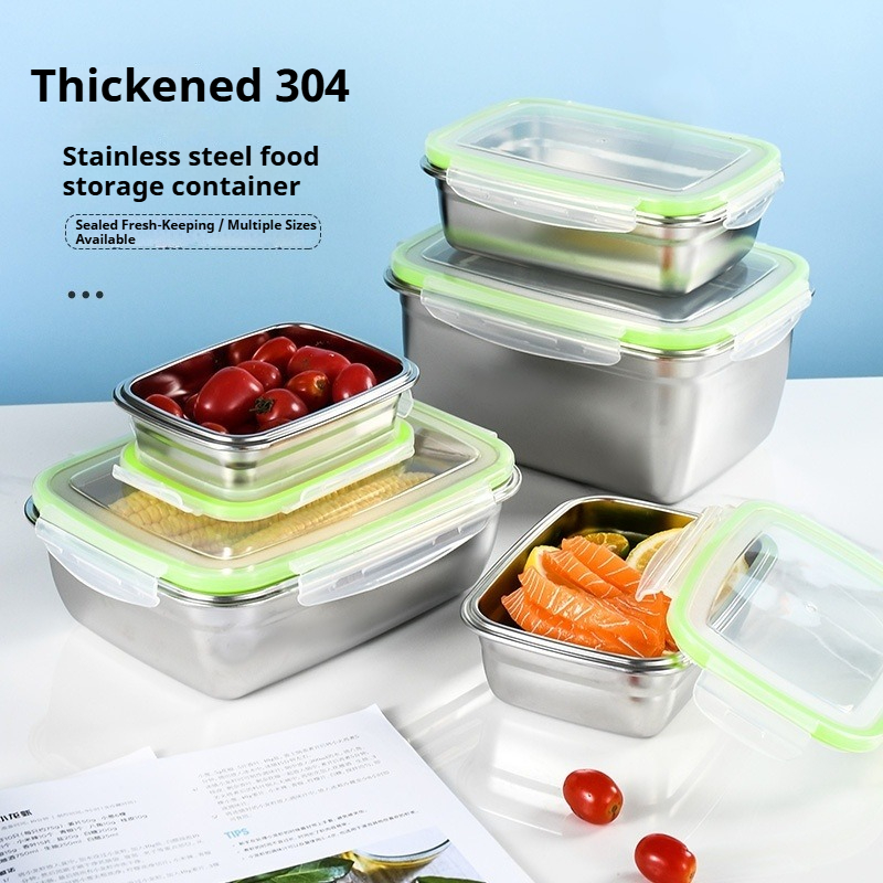 Food Storage Containers Set - 304 Stainless Steel Lunch Box Set