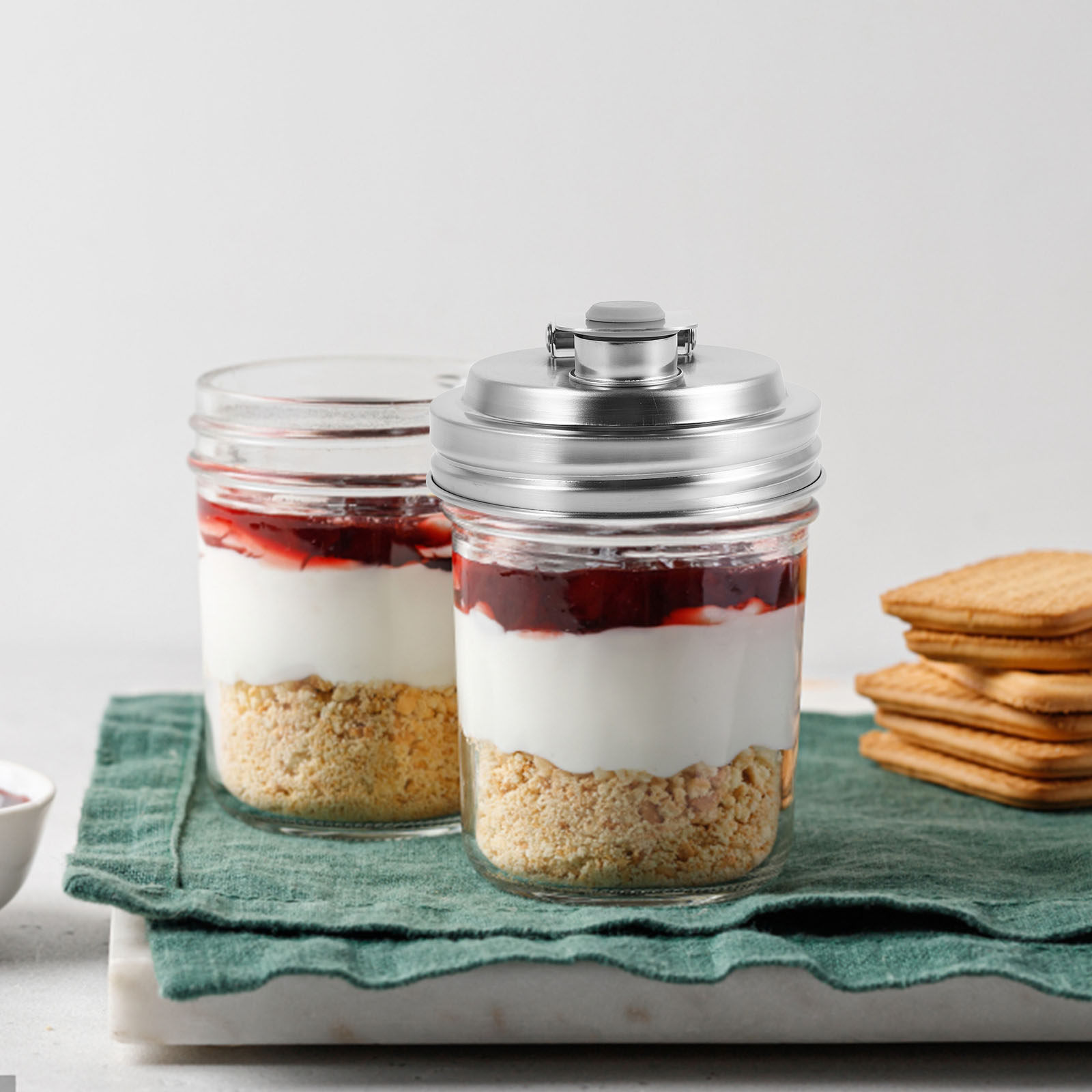 Mason Jar Wide Mouth - Mason Jar Flip Top Lid Stainless