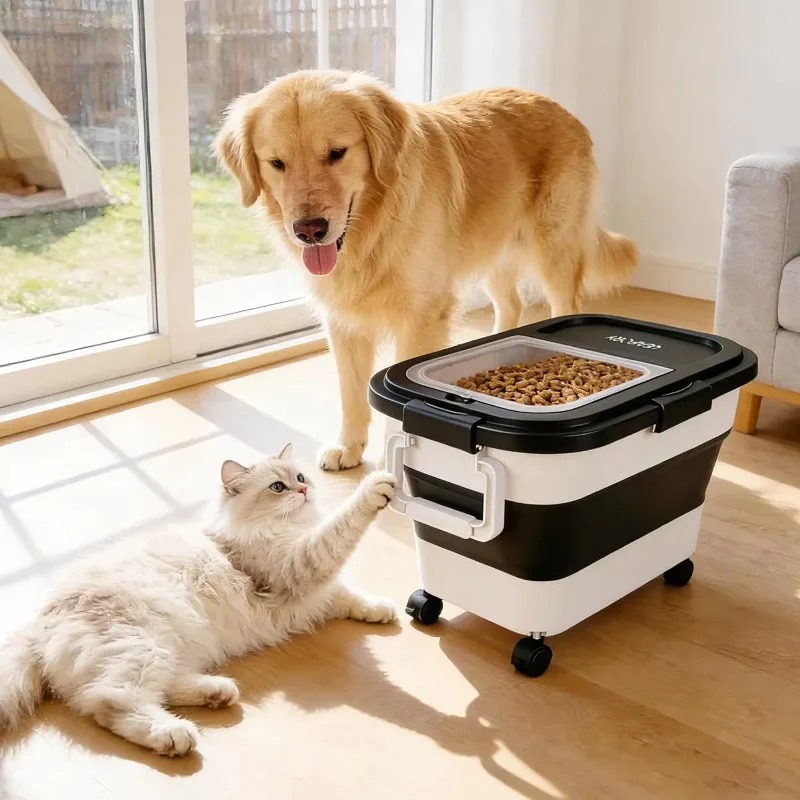 Food Storage With Wheels - Dog Food Storage Container 20-25lbs, Airtight