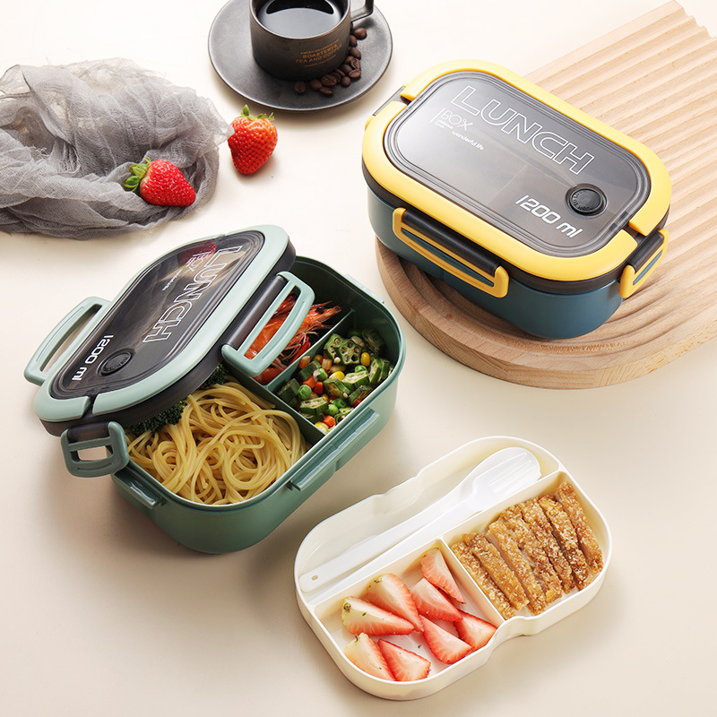 Food Storage Tupperware - Single Double-layer Lunch Box Portable Compartment