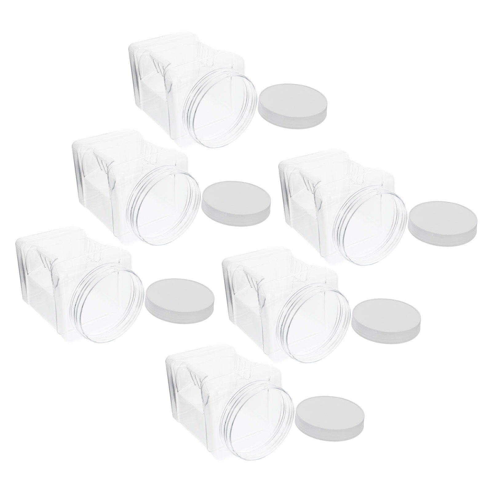 6Pcs Transparent Square Canist - Food Storage Airtight ulasan dan harga