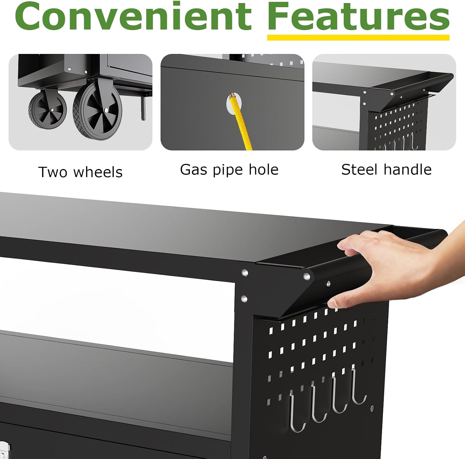 Outdoor Grill Cart Table With  - Food Storage With Wheels ulasan dan harga