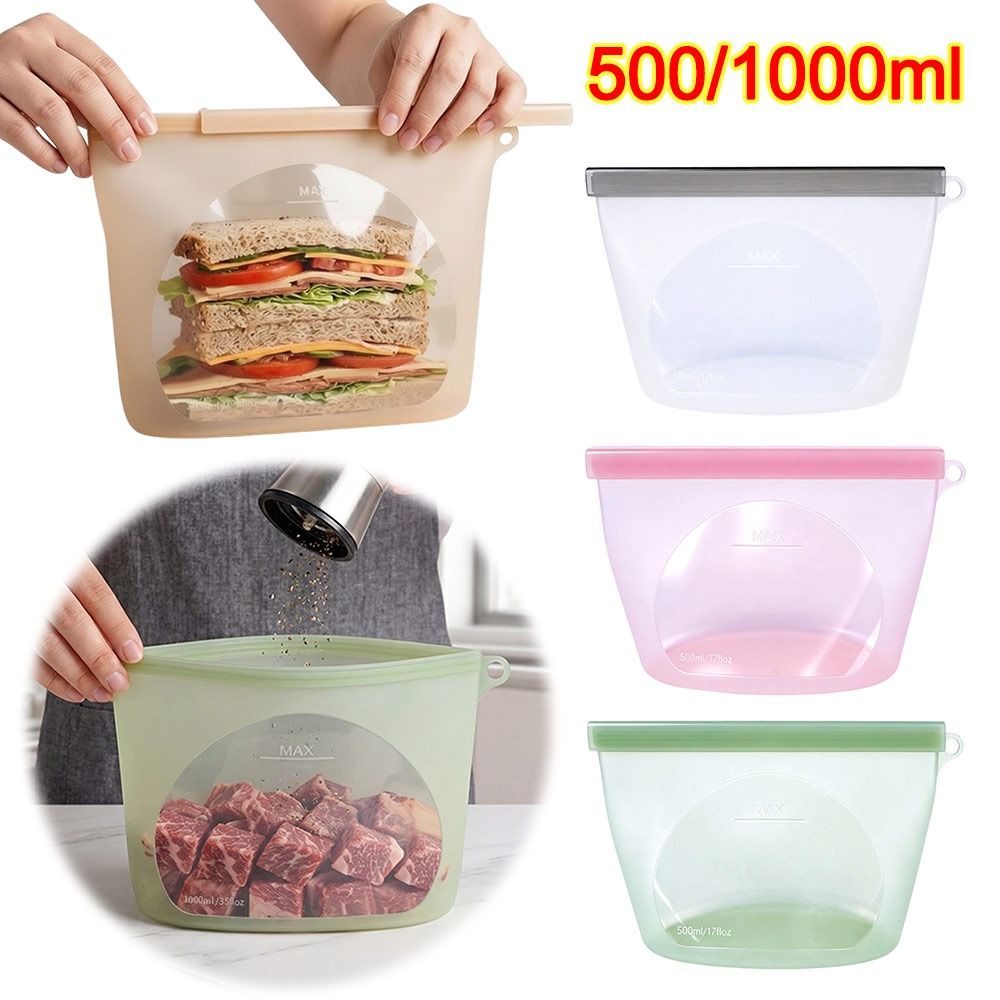 Silicone Food Preservation Bag - Food Storage Zipper ulasan dan harga