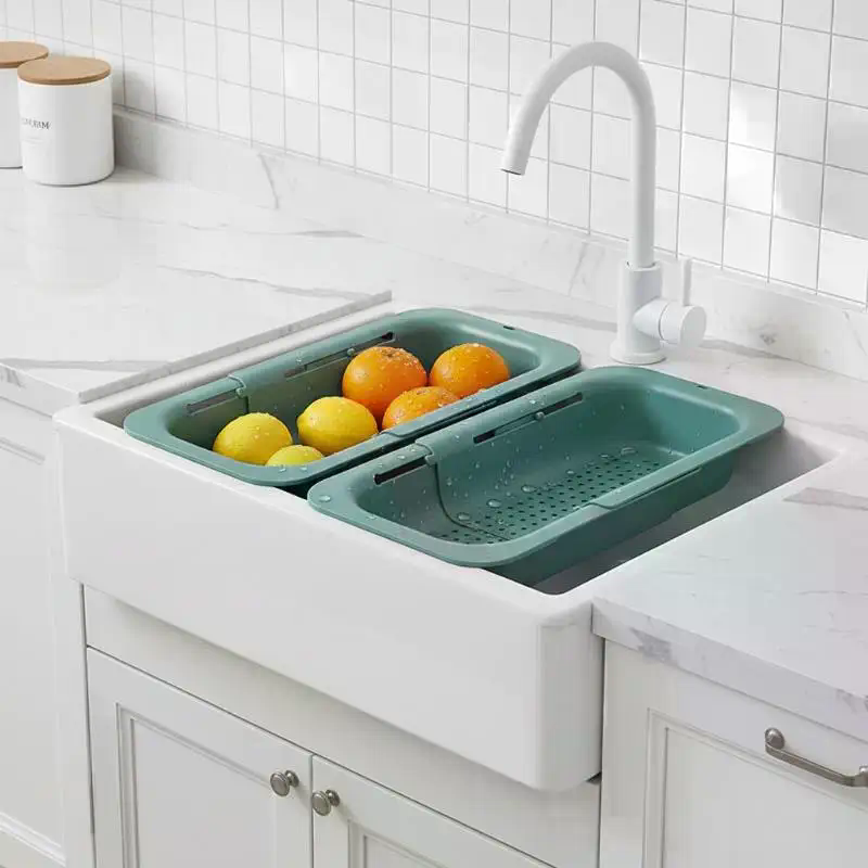 Telescopic Drain Basket, Light - Food Storage Non Toxic ulasan dan harga