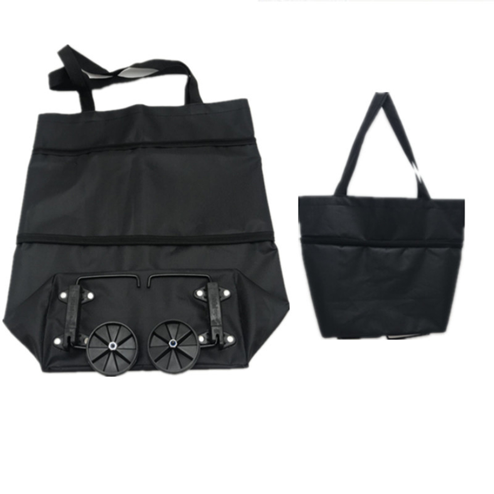 Folding Shopping Pull Cart Tro - Food Storage With Wheels ulasan dan harga