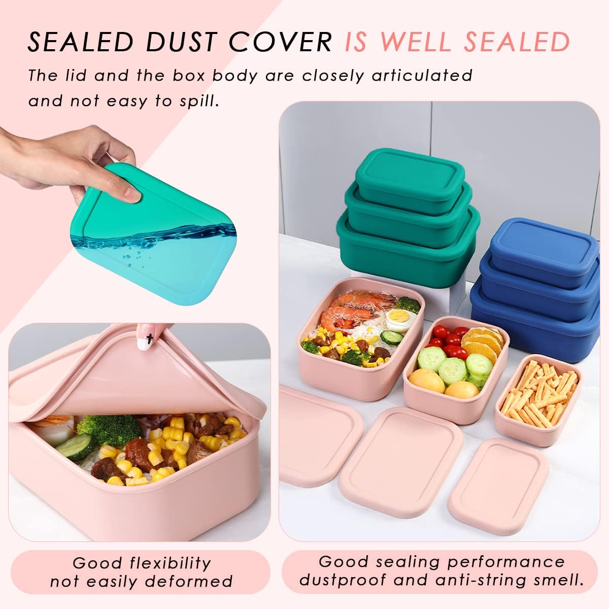 Silicone Bento Boxes Lunch Con - Food Storage Tupperware ulasan dan harga