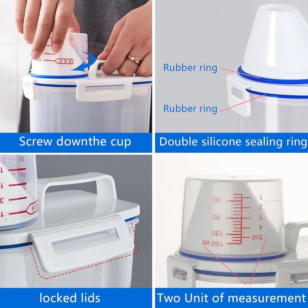 5.5 Lbs Rice Airtight Dry Food - Food Storage Containers Set ulasan dan harga