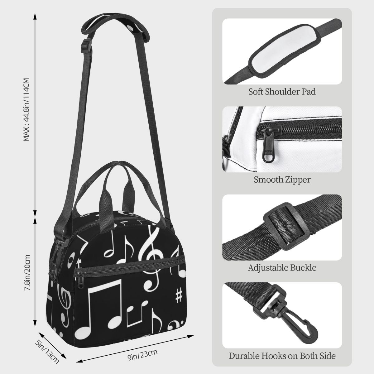 Music Notes Insulated Lunch Ba - Food Storage Notes ulasan dan harga