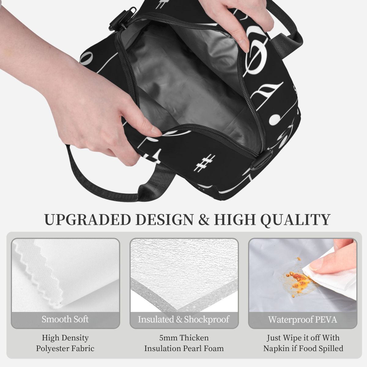 Music Notes Insulated Lunch Ba - Food Storage Notes ulasan dan harga