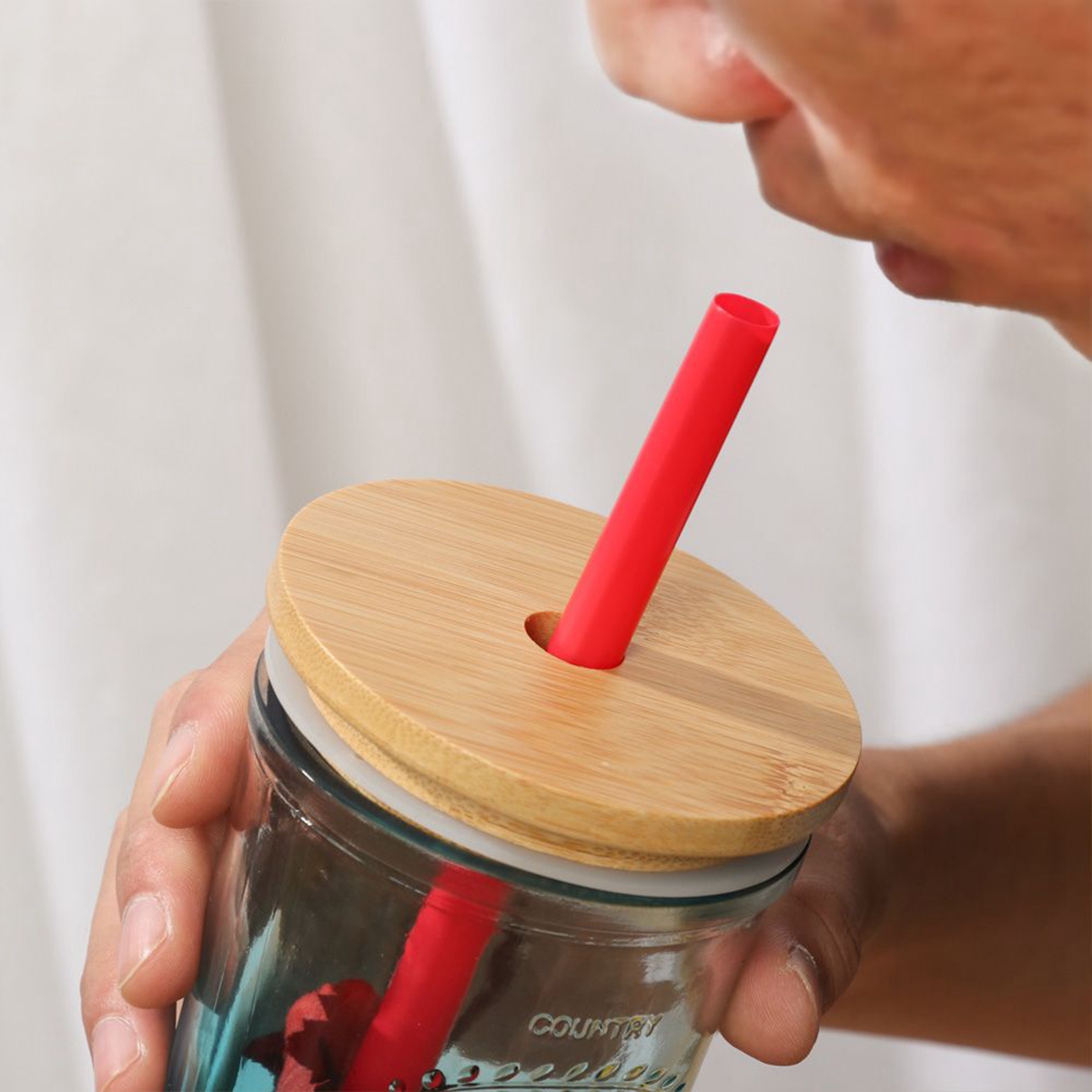 62/68/70/86mm Reusable Bamboo  - Mason Jar Wide Mouth ulasan dan harga