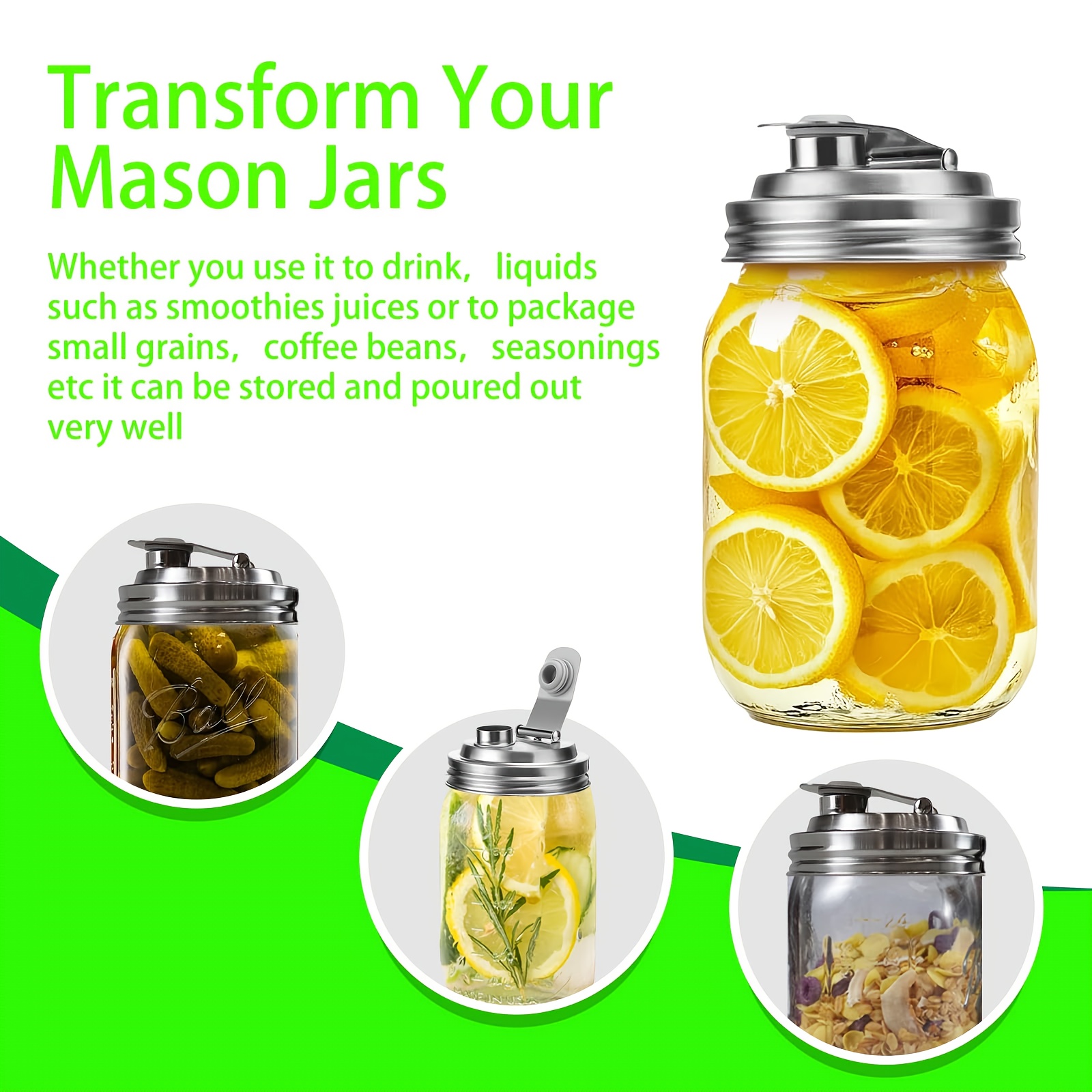1/2Pack Wide Mouth Mason Jar S - Mason Jar Wide Mouth ulasan dan harga