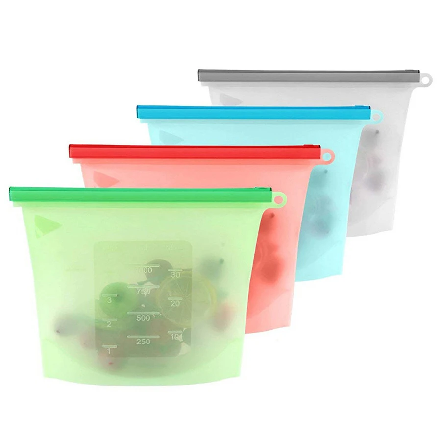 1000ml Reusable Silicone Food  - Food Storage Zipper ulasan dan harga