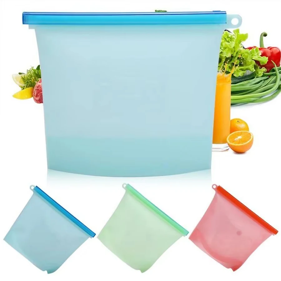 1000ml Reusable Silicone Food  - Food Storage Zipper ulasan dan harga