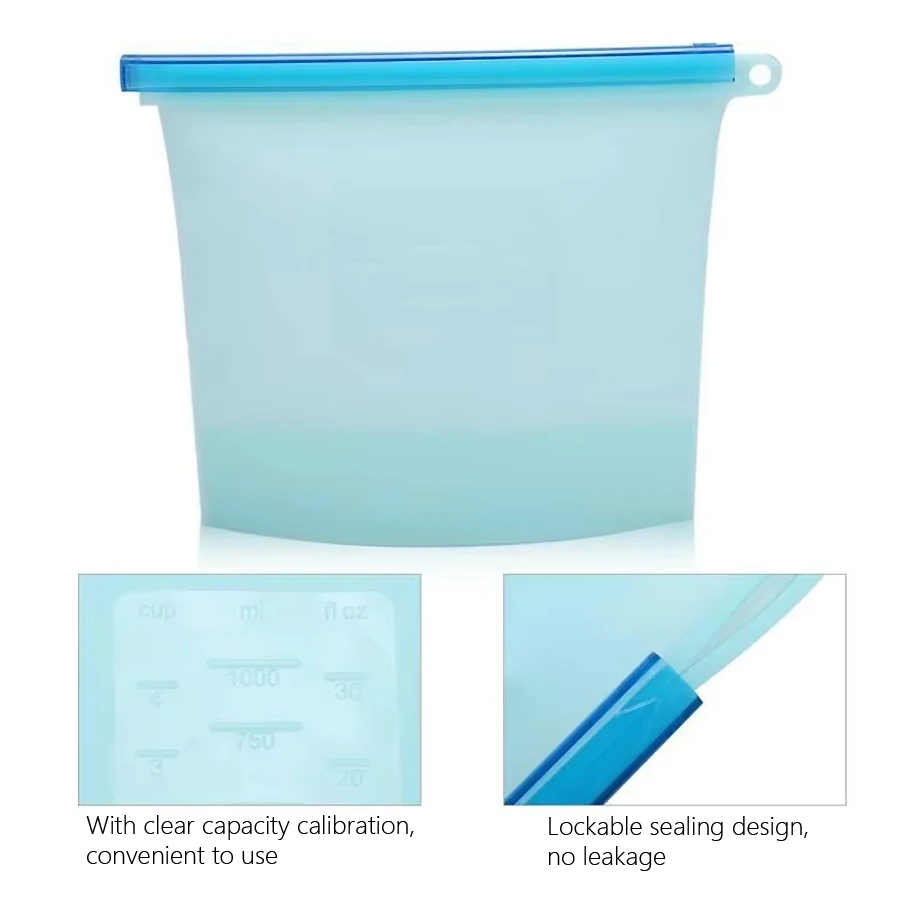 1000ml Reusable Silicone Food  - Food Storage Zipper ulasan dan harga