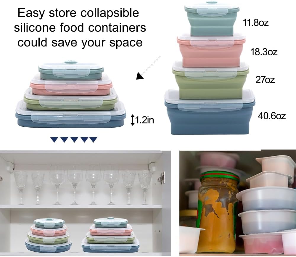 Collapsible Silicone Food Stor - Food Storage Containers Set ulasan dan harga