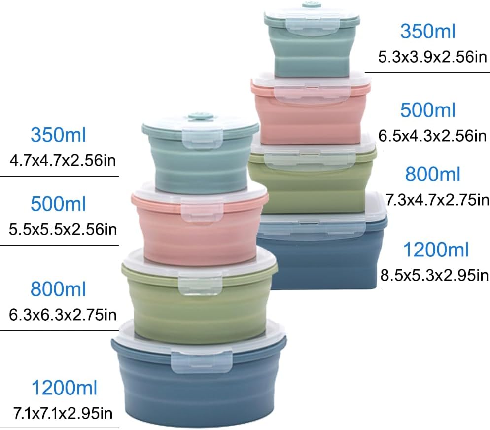 Collapsible Silicone Food Stor - Food Storage Containers Set ulasan dan harga