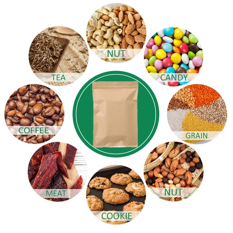 100PCS Brown Kraft Paper Zippe - Food Storage Zipper ulasan dan harga
