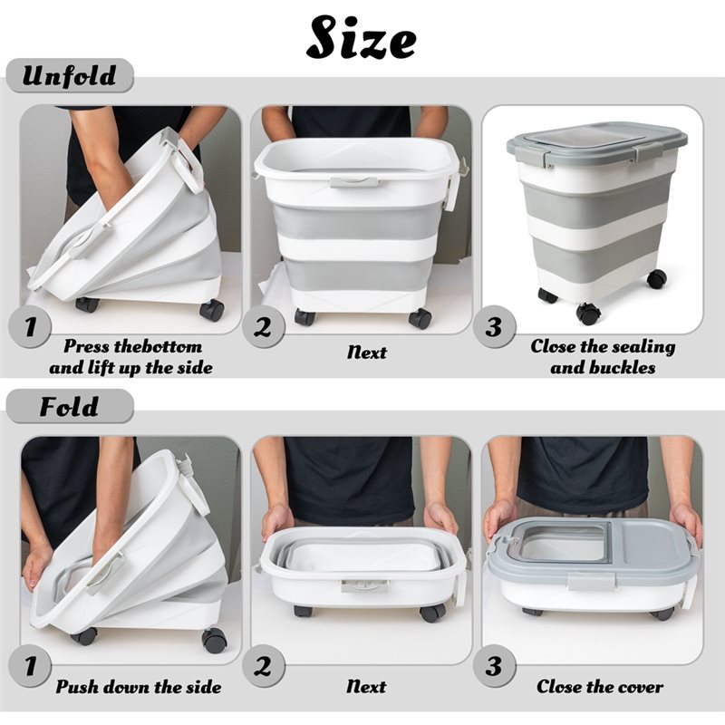 A53Q-Food Storage Container 1P - Food Storage With Wheels ulasan dan harga