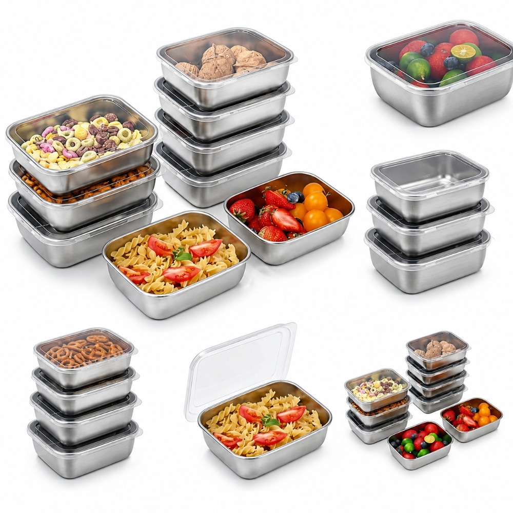 6PCS Stainless Steel Food Stor - Food Storage Containers Set ulasan dan harga