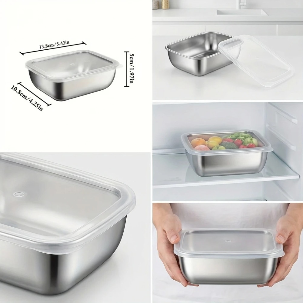 6PCS Stainless Steel Food Stor - Food Storage Containers Set ulasan dan harga