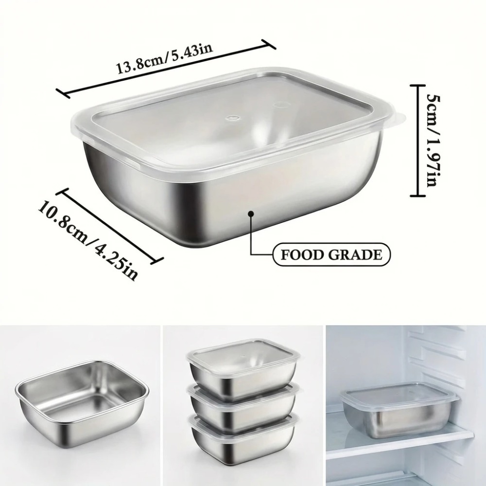 6PCS Stainless Steel Food Stor - Food Storage Containers Set ulasan dan harga