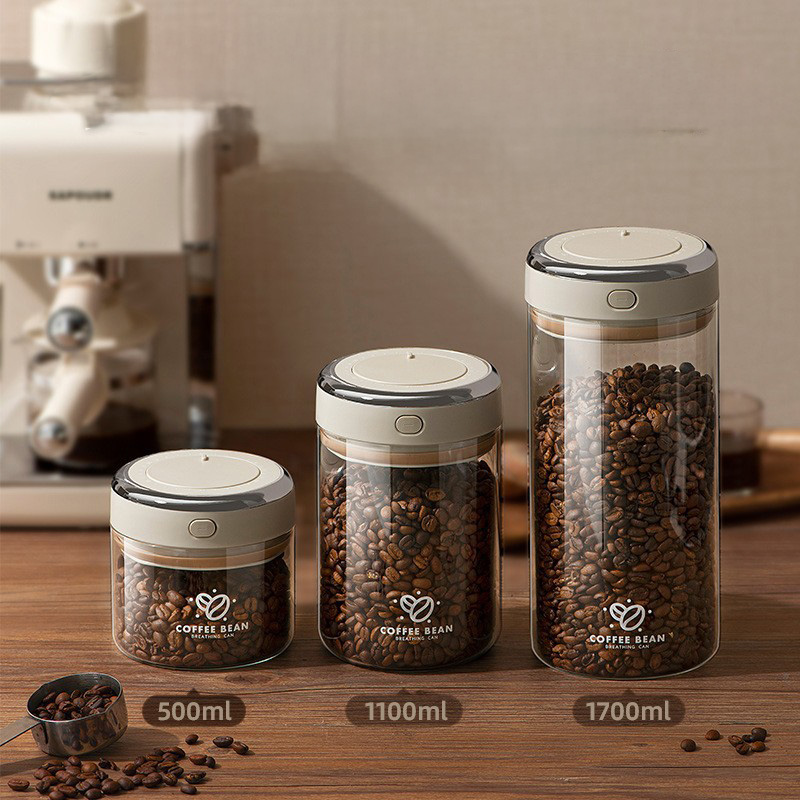 500/1100/1700ml Coffee Beans V - Food Storage Airtight ulasan dan harga