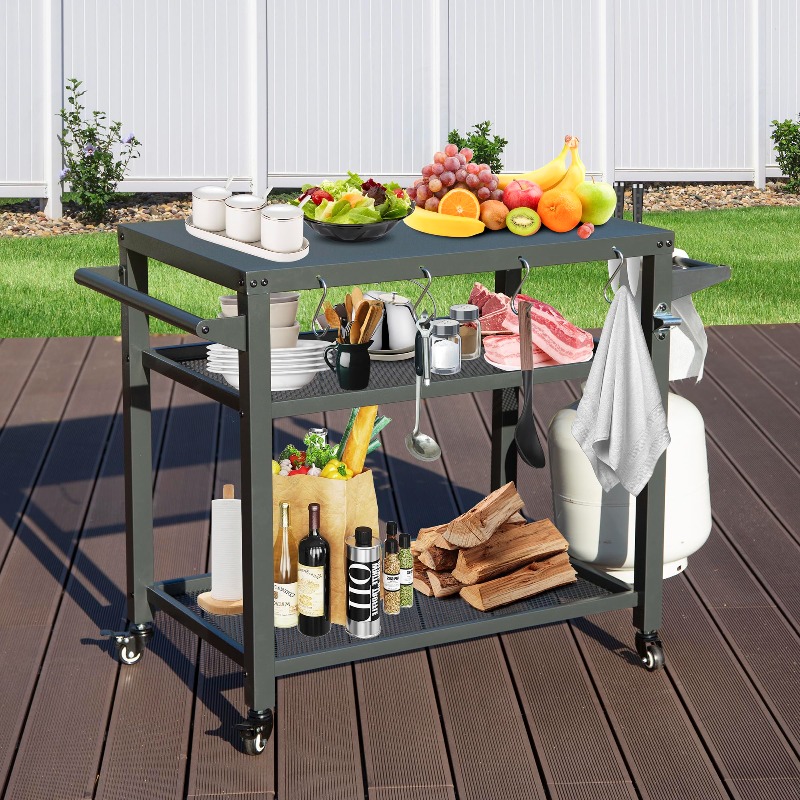 Removable Outdoor Kitchen BBQ  - Food Storage With Wheels ulasan dan harga