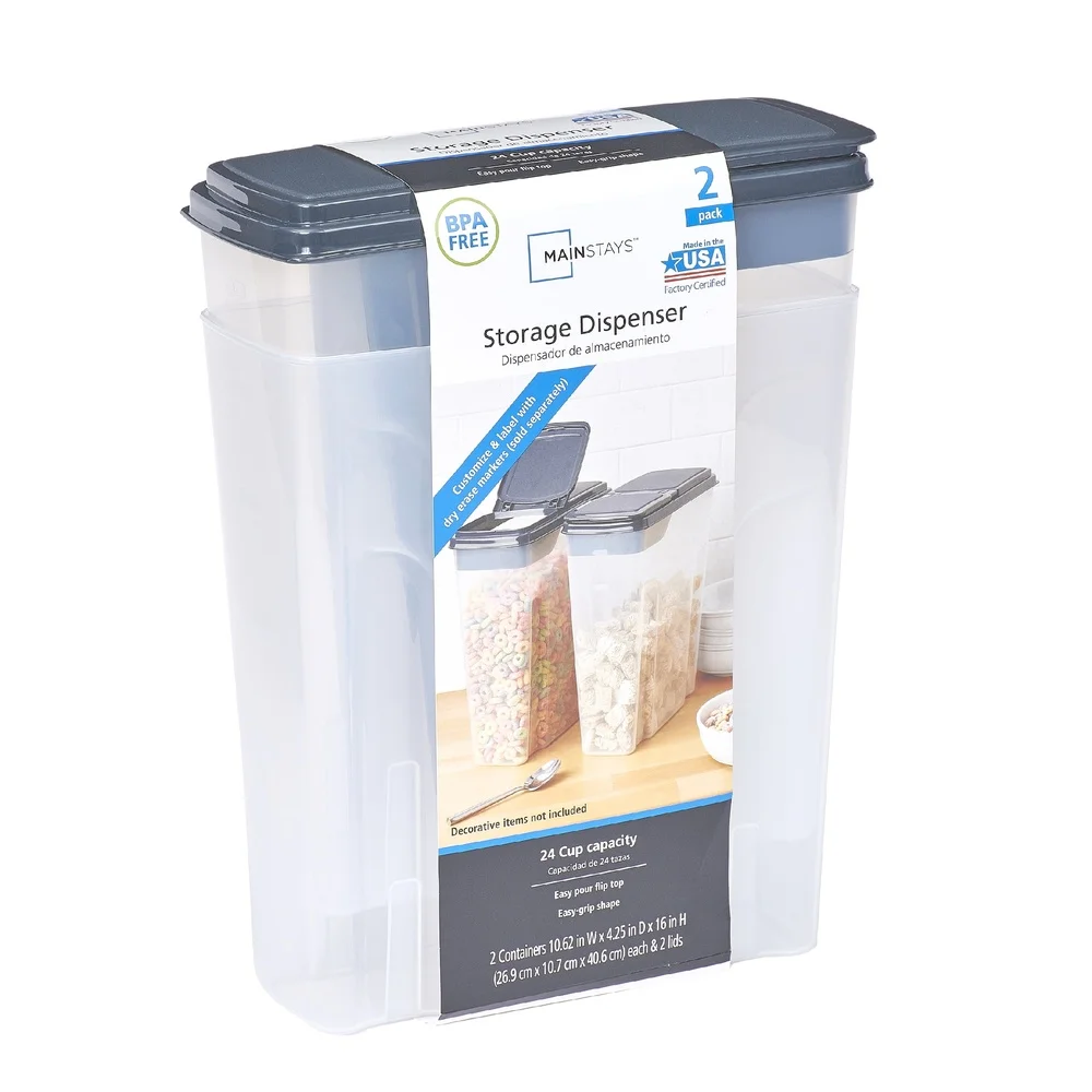 2-Pack Plastic Cereal Dispense - Food Storage Quart Containers ulasan dan harga