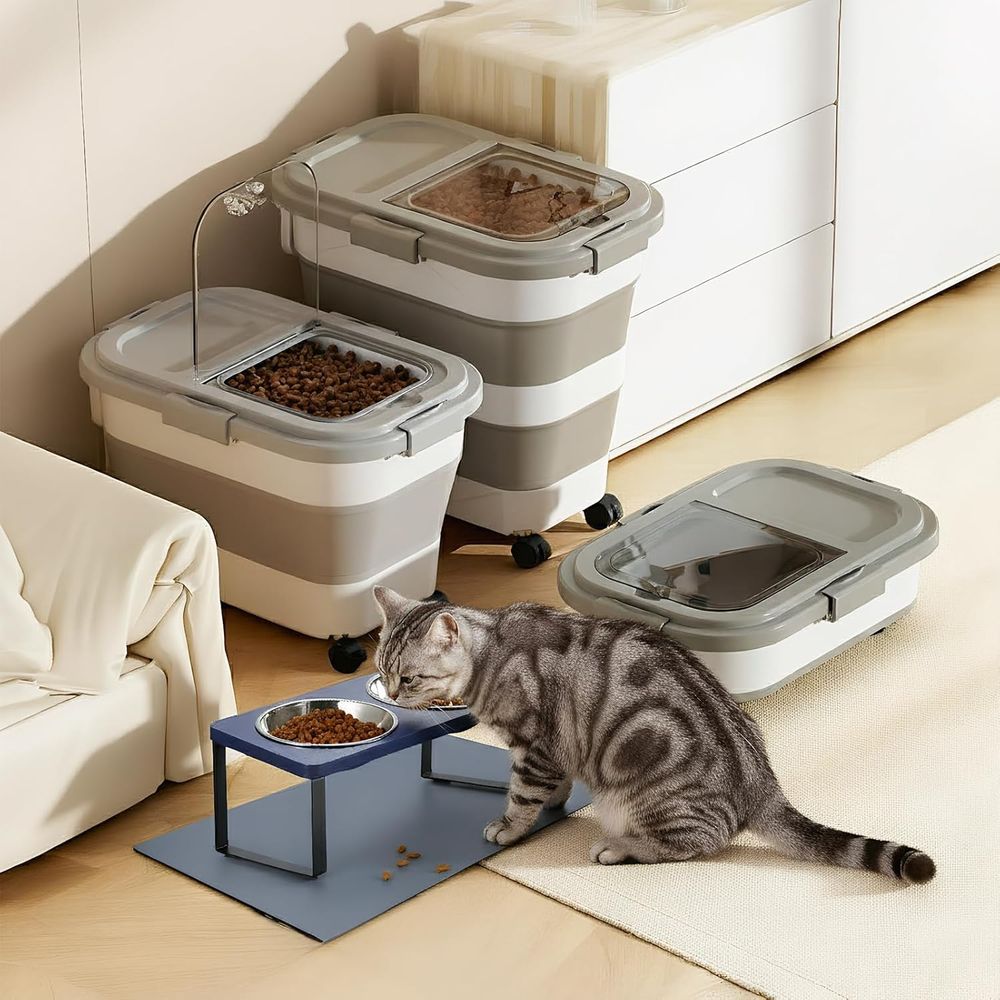 15 Lbs Dog/Cat Food Storage Co - Food Storage With Wheels ulasan dan harga