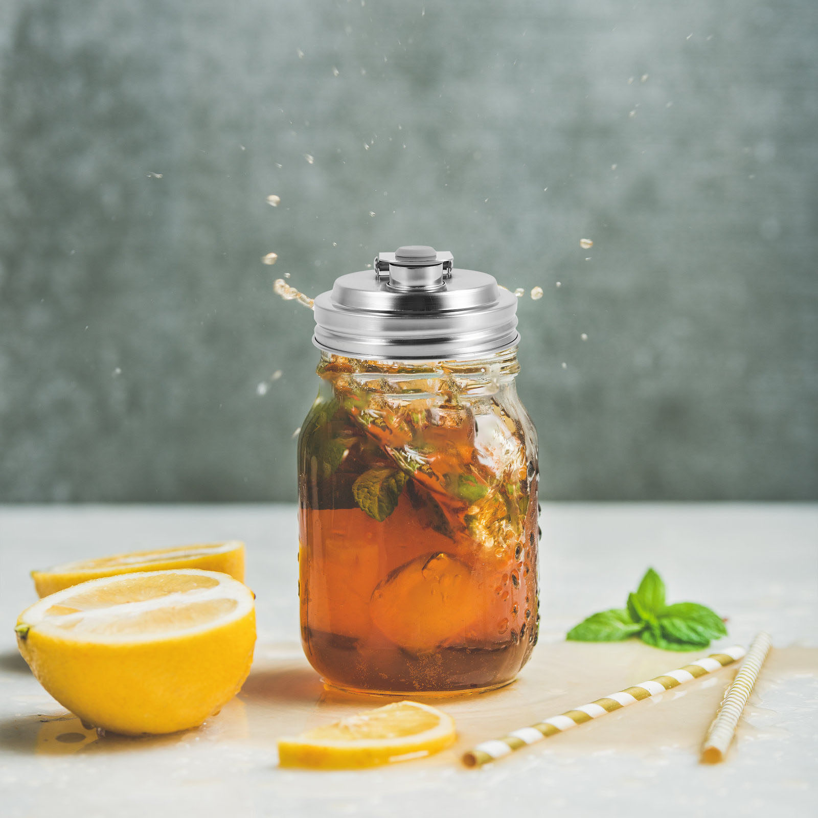 Mason Jar Flip Top Lid Stainle - Mason Jar Wide Mouth ulasan dan harga
