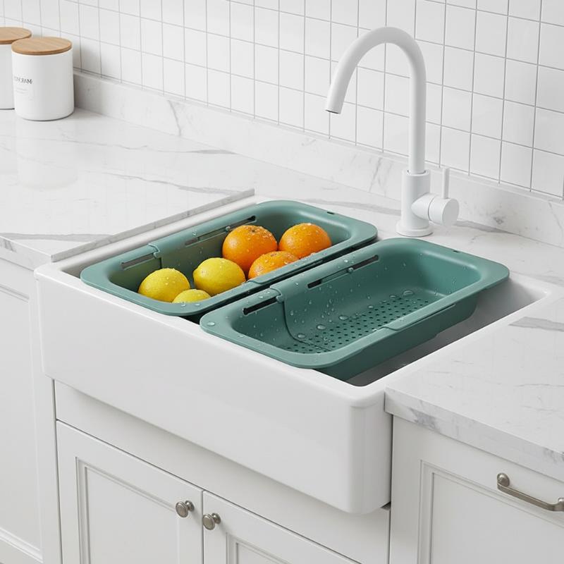 Telescopic Drain Basket, Light - Food Storage Non Toxic ulasan dan harga