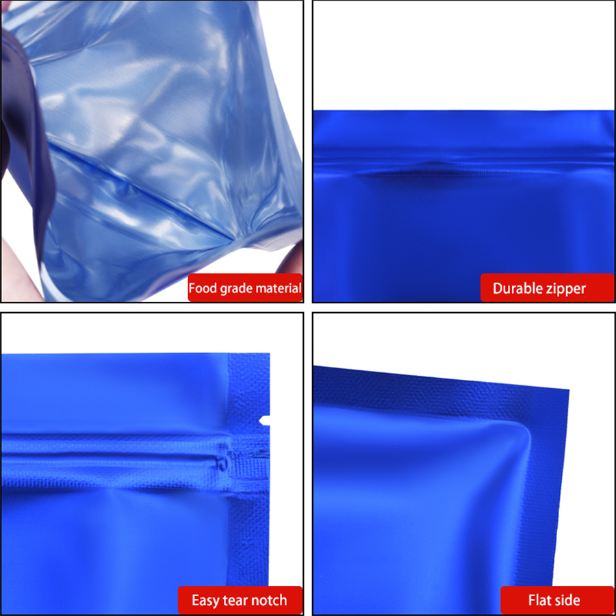 100pcs Matte Blue Foil Zipper  - Food Storage Zipper ulasan dan harga