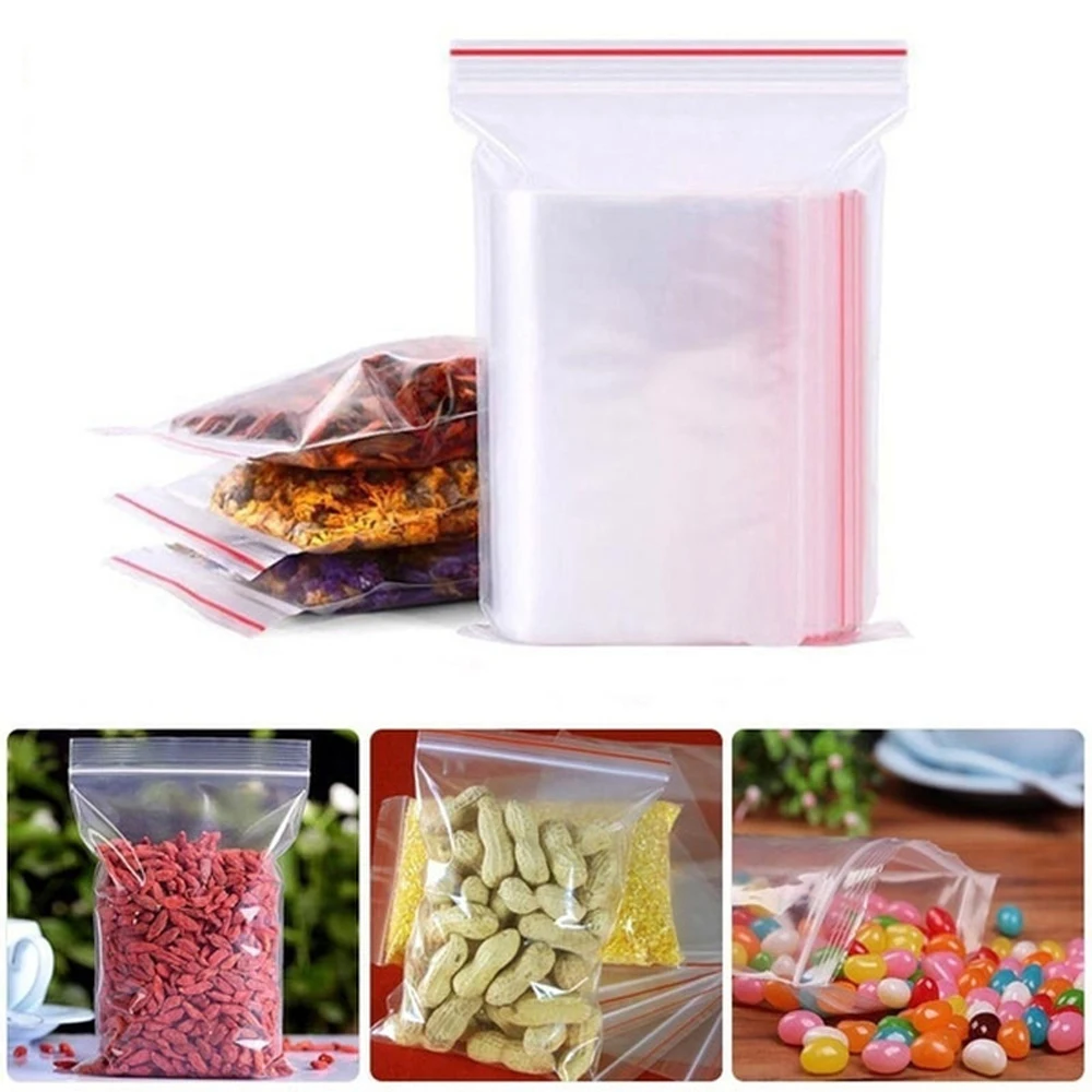 100-1000Pcs Reclosable Transpa - Food Storage Lock Box ulasan dan harga