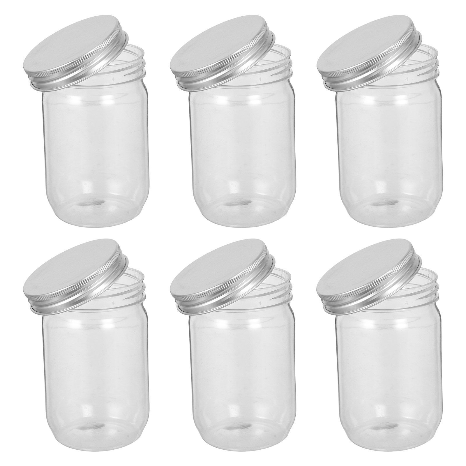 6Pcs Clear Plastic Mason Jars  - Food Storage Airtight ulasan dan harga
