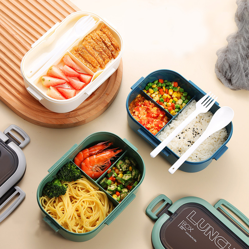Single Double-layer Lunch Box  - Food Storage Tupperware ulasan dan harga