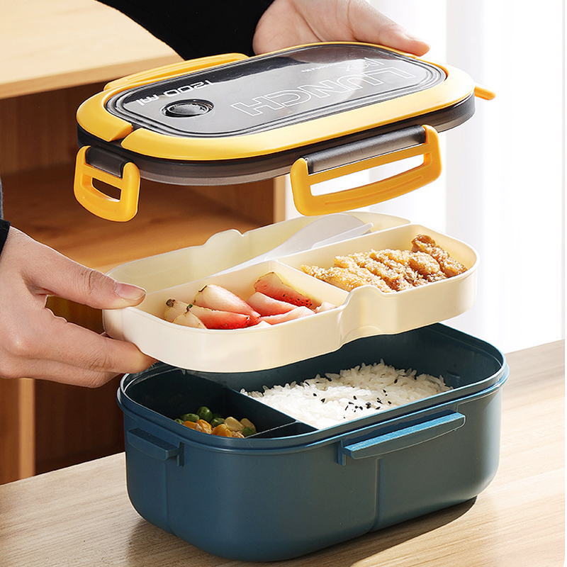 Single Double-layer Lunch Box  - Food Storage Tupperware ulasan dan harga