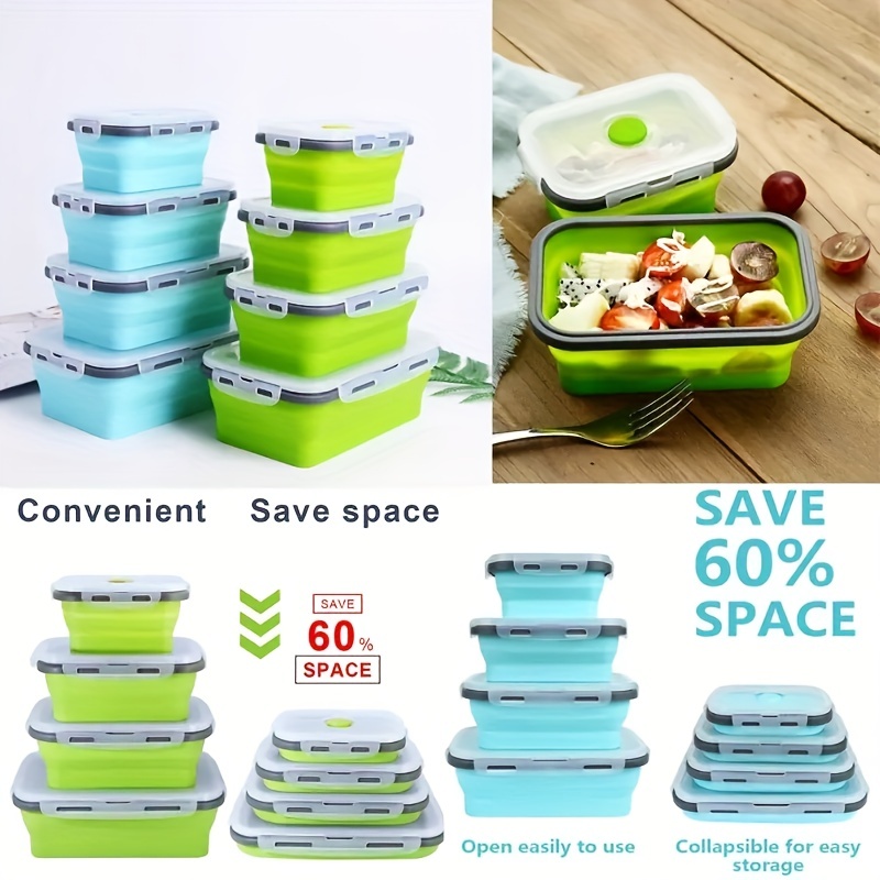 1/4pcs Collapsible Silicone Fo - Food Storage Tupperware ulasan dan harga