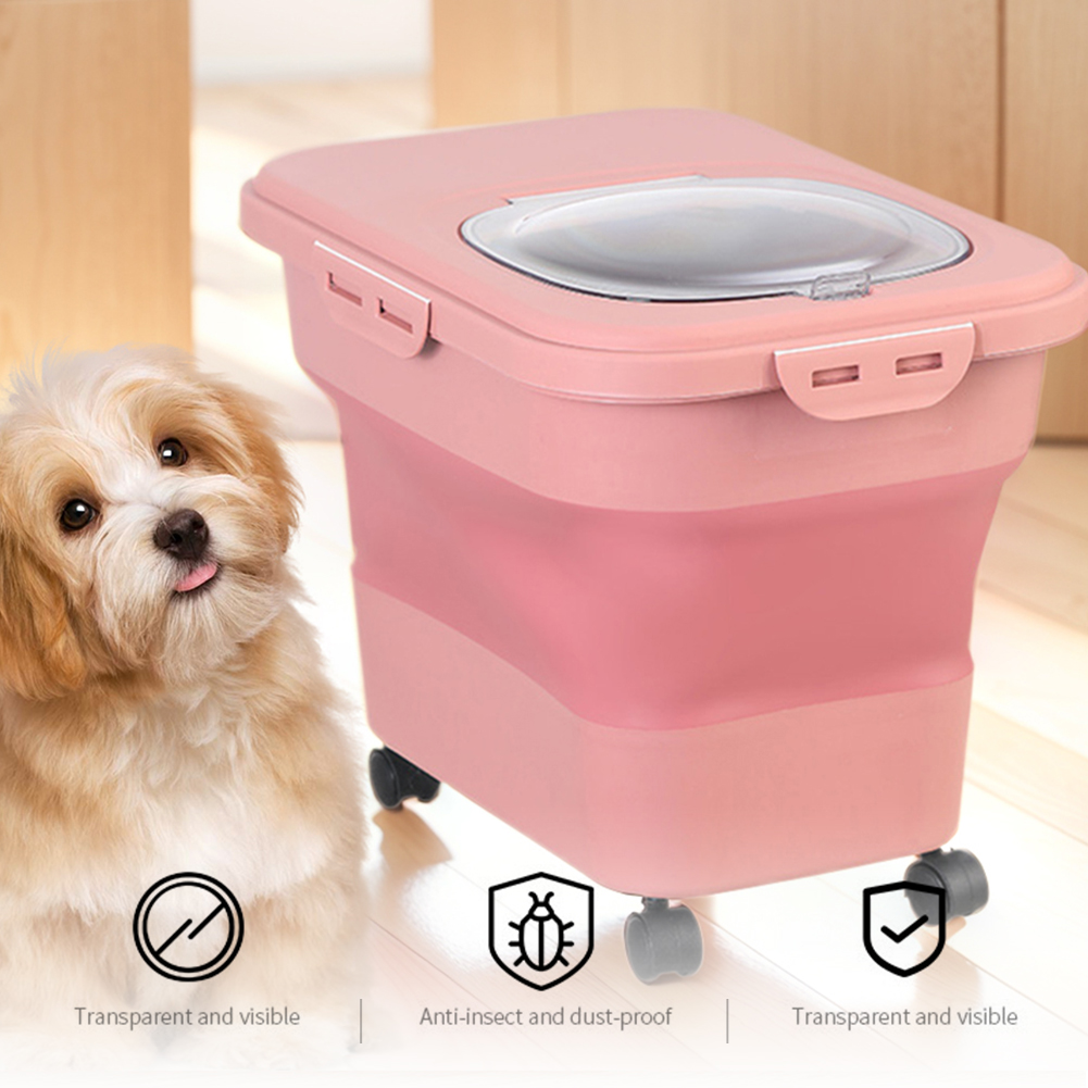 Collapsible Dry Cat Food Box 2 - Food Storage With Wheels ulasan dan harga