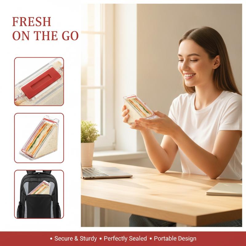 Clear Triangle Sandwich Holder - Food Storage Non Toxic ulasan dan harga