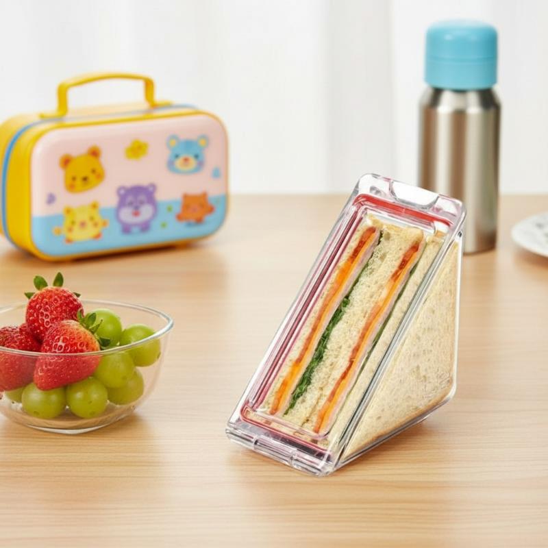 Clear Triangle Sandwich Holder - Food Storage Non Toxic ulasan dan harga